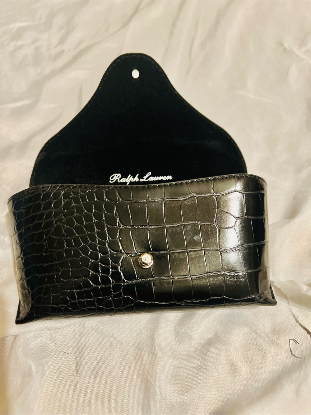 Ralph Lauren Sunglasses/Eyewear Croc Embossed Black Soft Case